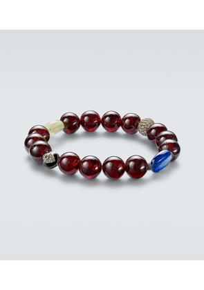 Ileana Makri Sterling silver beaded bracelet with gemstones