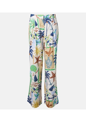Velvet Trixie printed cotton wide-leg pants