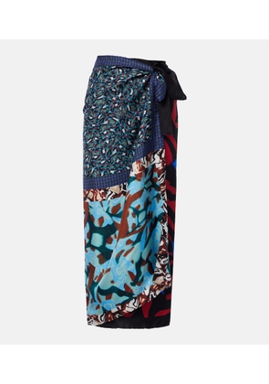 Dries Van Noten Scarfy printed silk wrap skirt