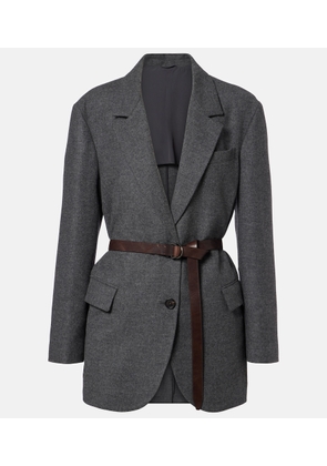 Brunello Cucinelli Belted wool and cashmere blazer