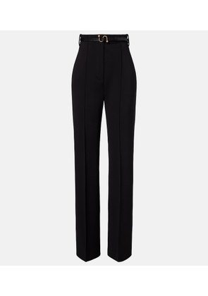 Sportmax Belted crepe straight pants