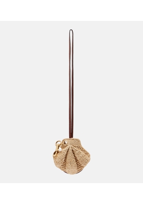 Chloe Shell embellished raffia bag charm