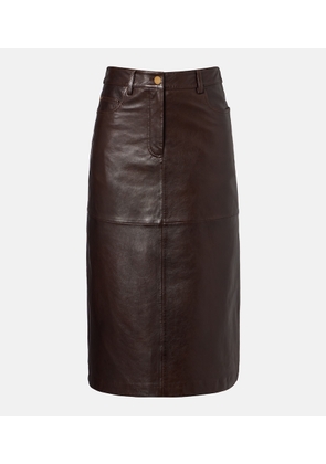 'S Max Mara Leather midi skirt