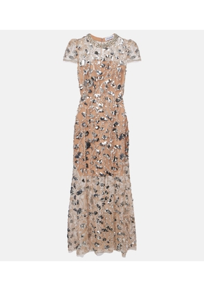 Self-Portrait Sheer sequined cocktail dress