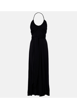 Alaia Draped jersey maxi dress