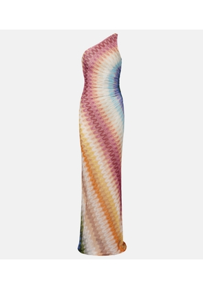 Missoni One-shoulder gathered maxi dress