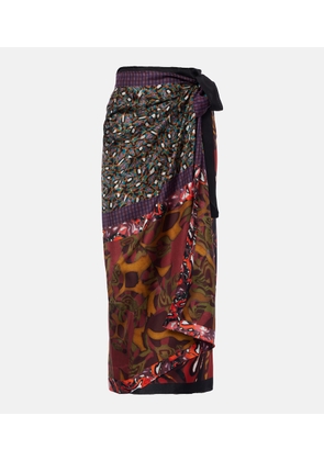 Dries Van Noten Scarfy printed silk wrap skirt