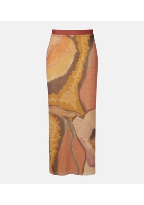 SIR Printed mesh maxi skirt
