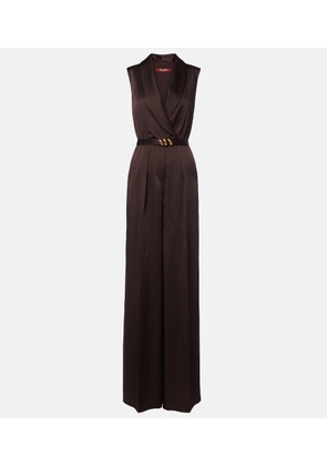 Max Mara Belted satin jumpsuit