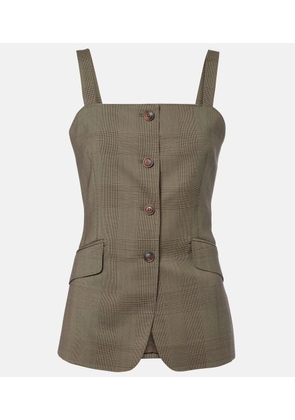 Max Mara Plaid virgin wool top
