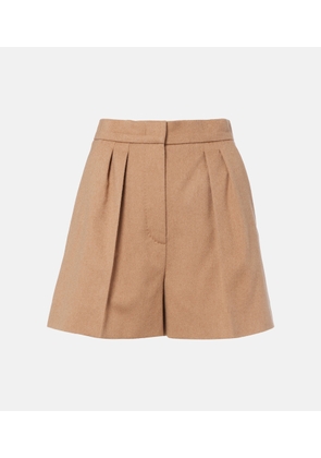 Max Mara Pleated camel hair shorts