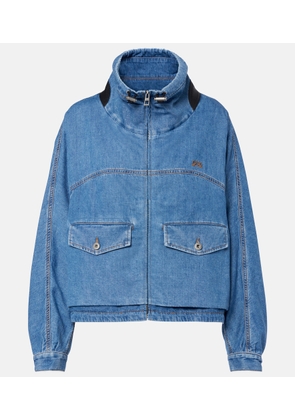 Loewe Leather-trimmed denim jacket