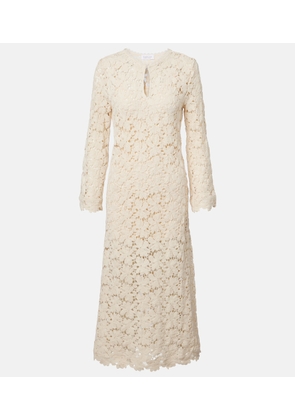 Velvet Jovie guipure lace cotton-blend midi dress