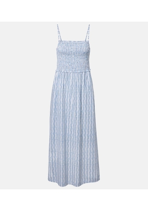 Velvet Senara striped cotton-blend maxi dress