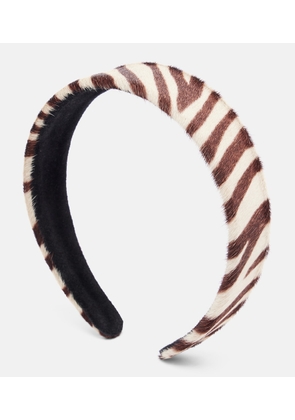 Jennifer Behr Calf hair zebra-print headband