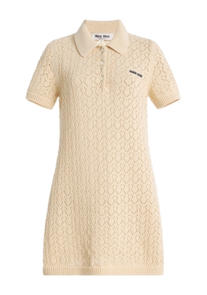 Miu Miu Collared Cotton Mini Dress - Moda Operandi