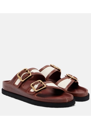 Birkenstock 1774 Arizona leather and canvas sandals