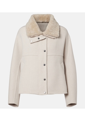 Brunello Cucinelli Shearling-trimmed wool and cashmere jacket
