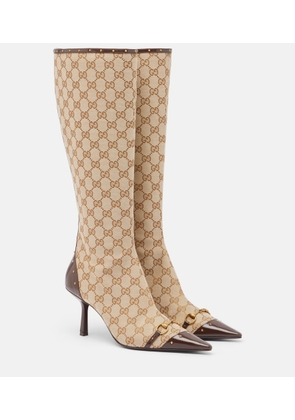 Gucci Savoy GG canvas knee-high boots