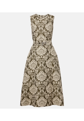 'S Max Mara Embellished cotton-blend jacquard midi dress
