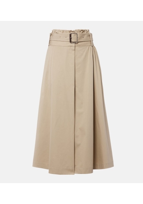 Loewe Belted cotton and silk maxi skirt