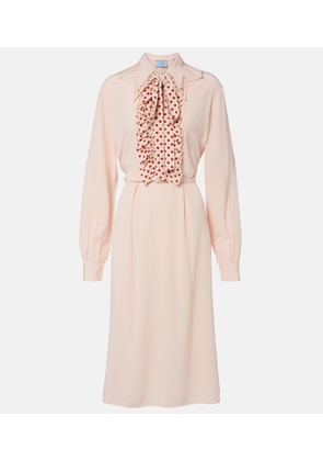 Prada Belted polka-dot silk midi dress