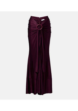 Rabanne Gathered satin maxi skirt