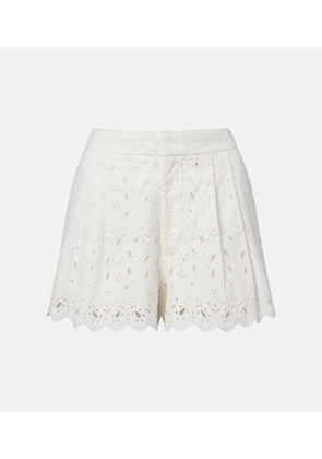 Frame Paisley Eyelet broderie anglaise cotton shorts
