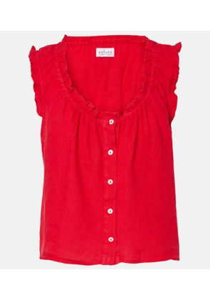 Velvet Tana ruffled linen top