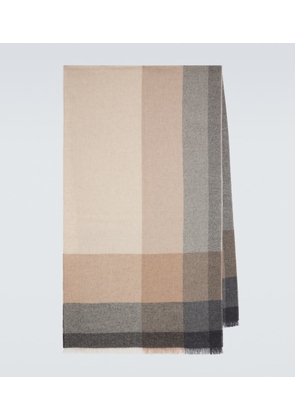 Brunello Cucinelli Checked wool and cashmere scarf