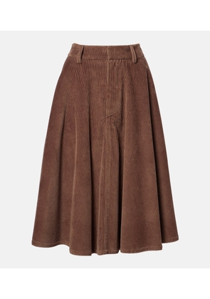 Brunello Cucinelli Monili cotton corduroy midi skirt