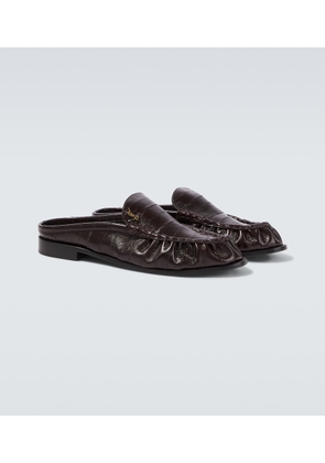 Saint Laurent Le Loafer eel leather mules