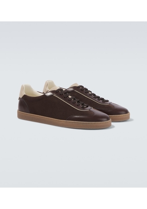 Brunello Cucinelli Leather-trimmed suede sneakers