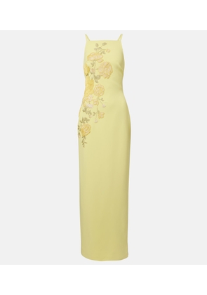 Elie Saab Embroidered halterneck cady maxi dress