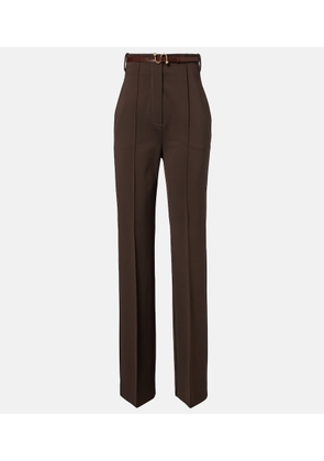 Sportmax Belted crepe straight pants