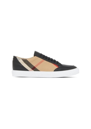 Burberry Black Leather New Salmond Sneakers - EU37/US7