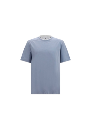 Brunello Cucinelli Blue Cotton T-Shirt - XL
