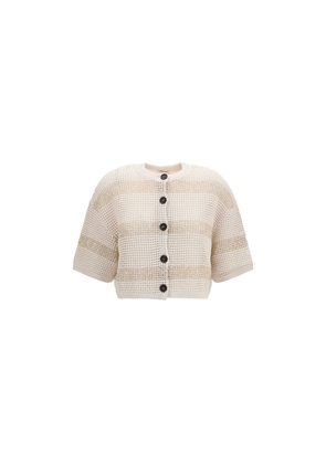 Brunello Cucinelli Beige Cotton Cardigan - M