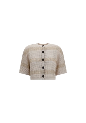 Brunello Cucinelli Beige Linen Cardigan - S