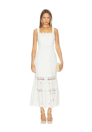 ELLIATT Giovanna Fit And Flare Maxi Dress in White. Size S. Also in XS, M.