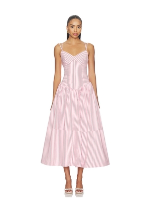 Cinq a Sept Rose Stripe Dagna Dress in Pink. Size 00. Also in 0, 2, 4, 6, 8, 10, 12.