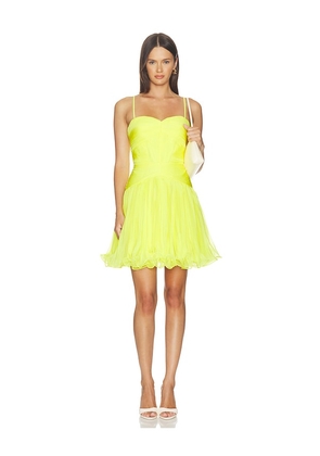 AKNVAS Canary Micropleated Cocktail Dress in Yellow. Size 0. Also in 2, 4, 6, 8, 10, 12.