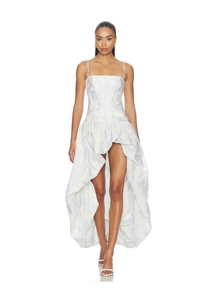 Amanda Uprichard Ophelia Maxi Dress in Blue. Size XS. Also in S, M, L, XL.