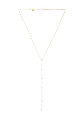By Adina Eden Teardrop Cz Lariat Necklace in Metallic Gold.