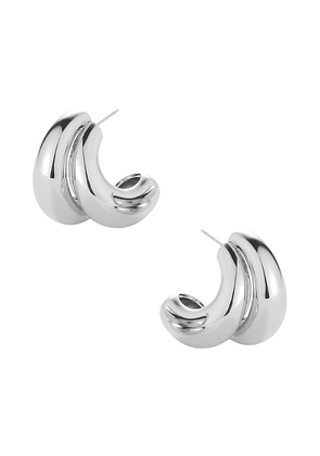Jenny Bird Orla Earrings in Metallic Silver.