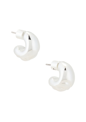 Jenny Bird Small Nelle Hoops in Metallic Silver.