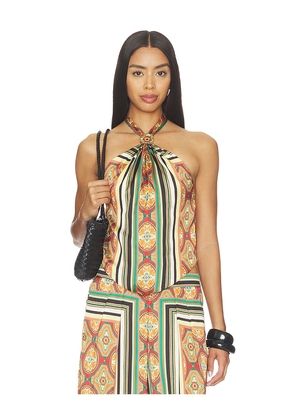 MISA Los Angeles Gem Top in Rust. Size XS. Also in XXS, S, M, L, XL.
