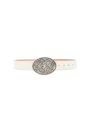 Lovers and Friends Braxton Buckle Belt in White.