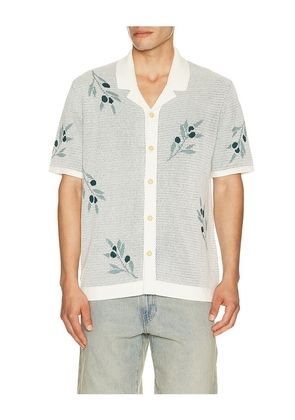 Marine Layer Olivo Resort Knitted Shirt in White. Size S. Also in M, L, XL/1X.