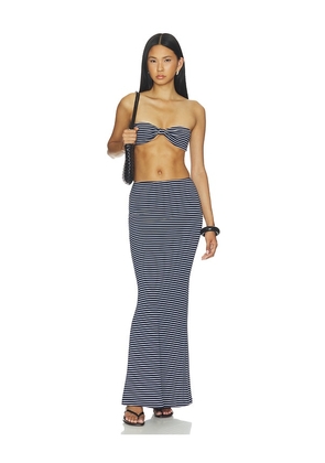 MORE TO COME X Emma Rose Marcela Skirt Set in Navy. Size XXS. Also in XS, S, M, L, XL.